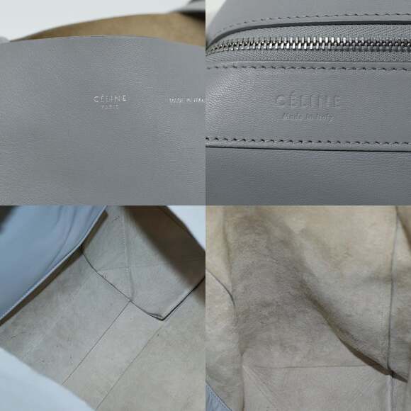 CELINE Horizontal Cabas Tote Bag Leather Light Blue - Picture 11 of 12